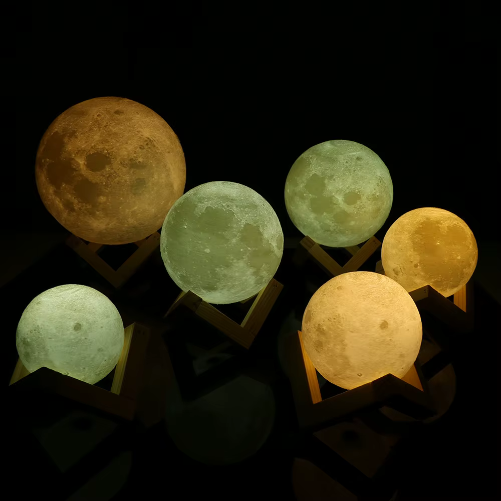 3D Moon Lamp — Rechargeable LED Night Light