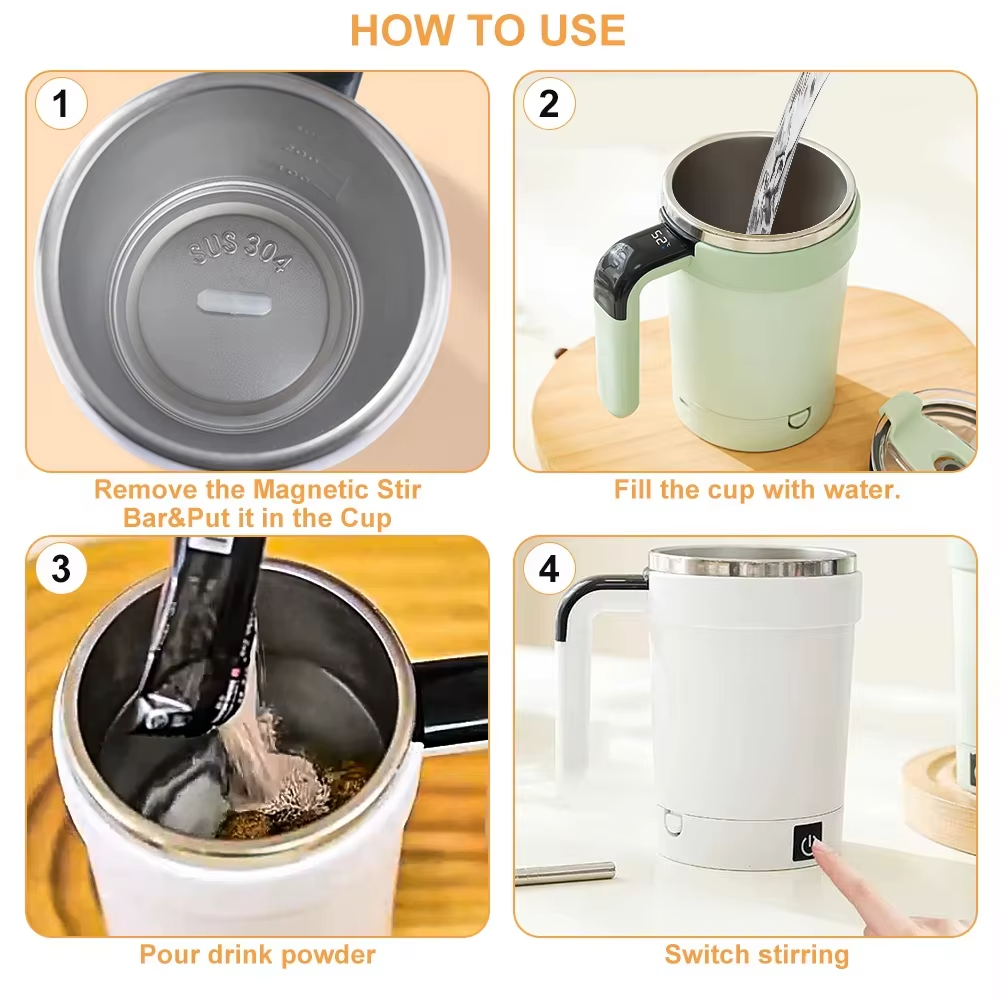 Self-Stirring Smart Mug — Auto Mix Temperature Display
